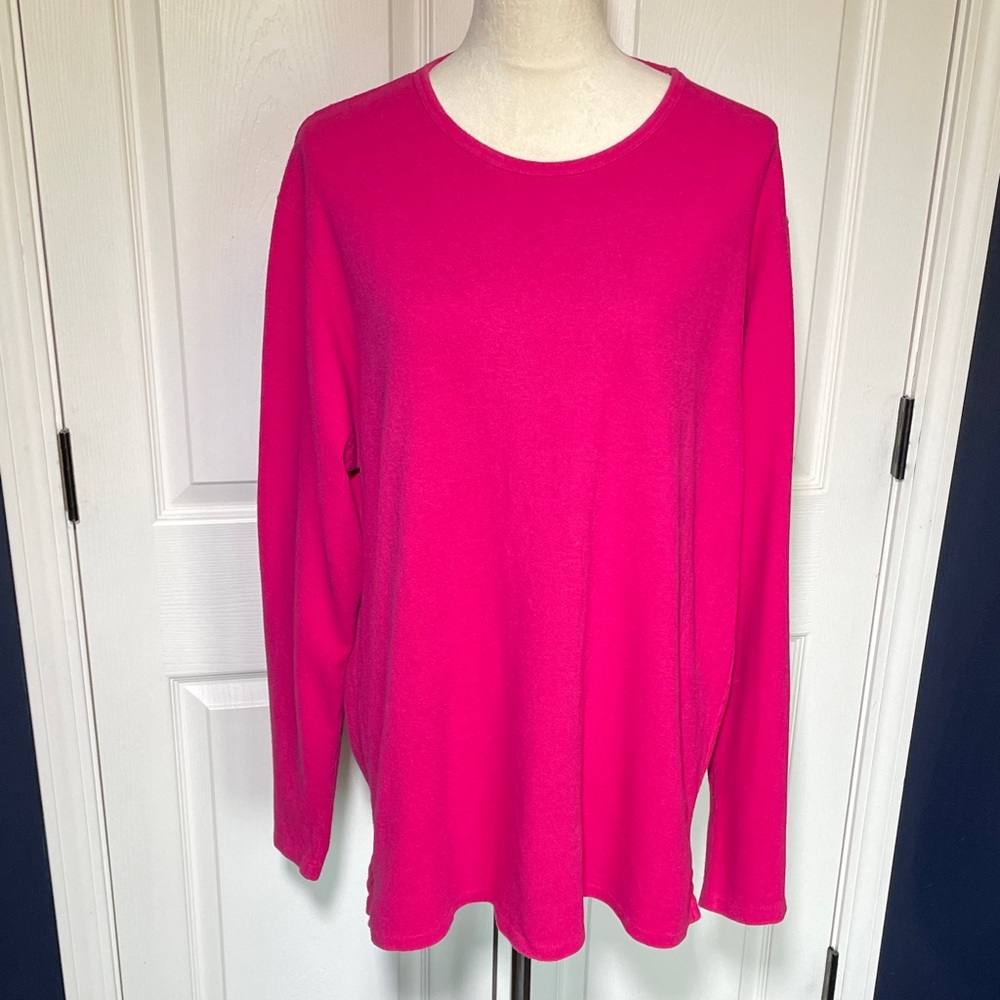 Vintage J. Crew Cotton Fuchsia Long Sleeve Shirt Size Medium